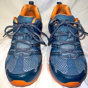 Columbia Montrail Hiking Trail Athletic Sneakers Blue and Light Orange 9.5